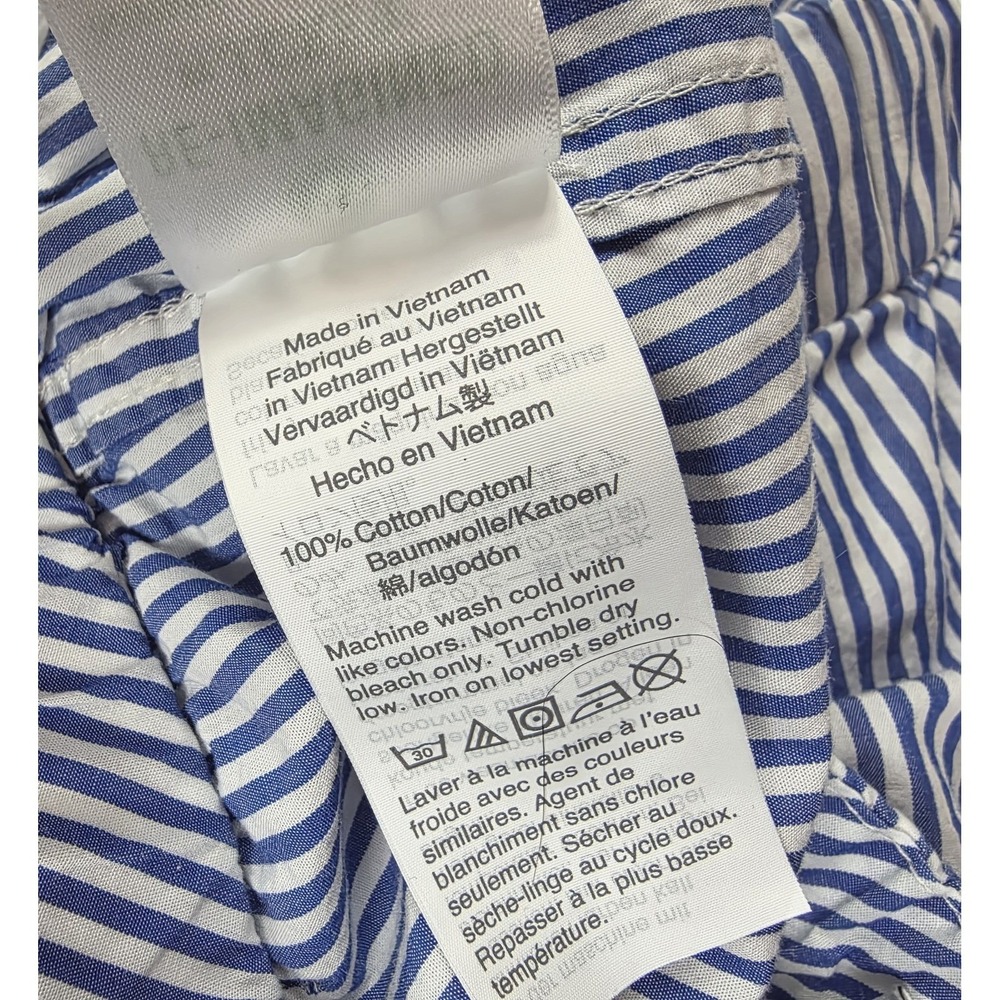 J. Crew Waistband Blue White Pin Striped Cuffed Hem Chino Pants Women's Size XS - Picture 6 of 6